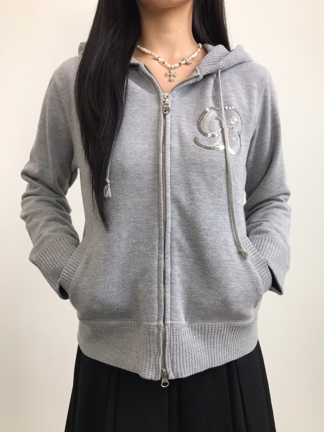  Pendora Heather Logo Zip-Up Hoodie 상품이미지2
