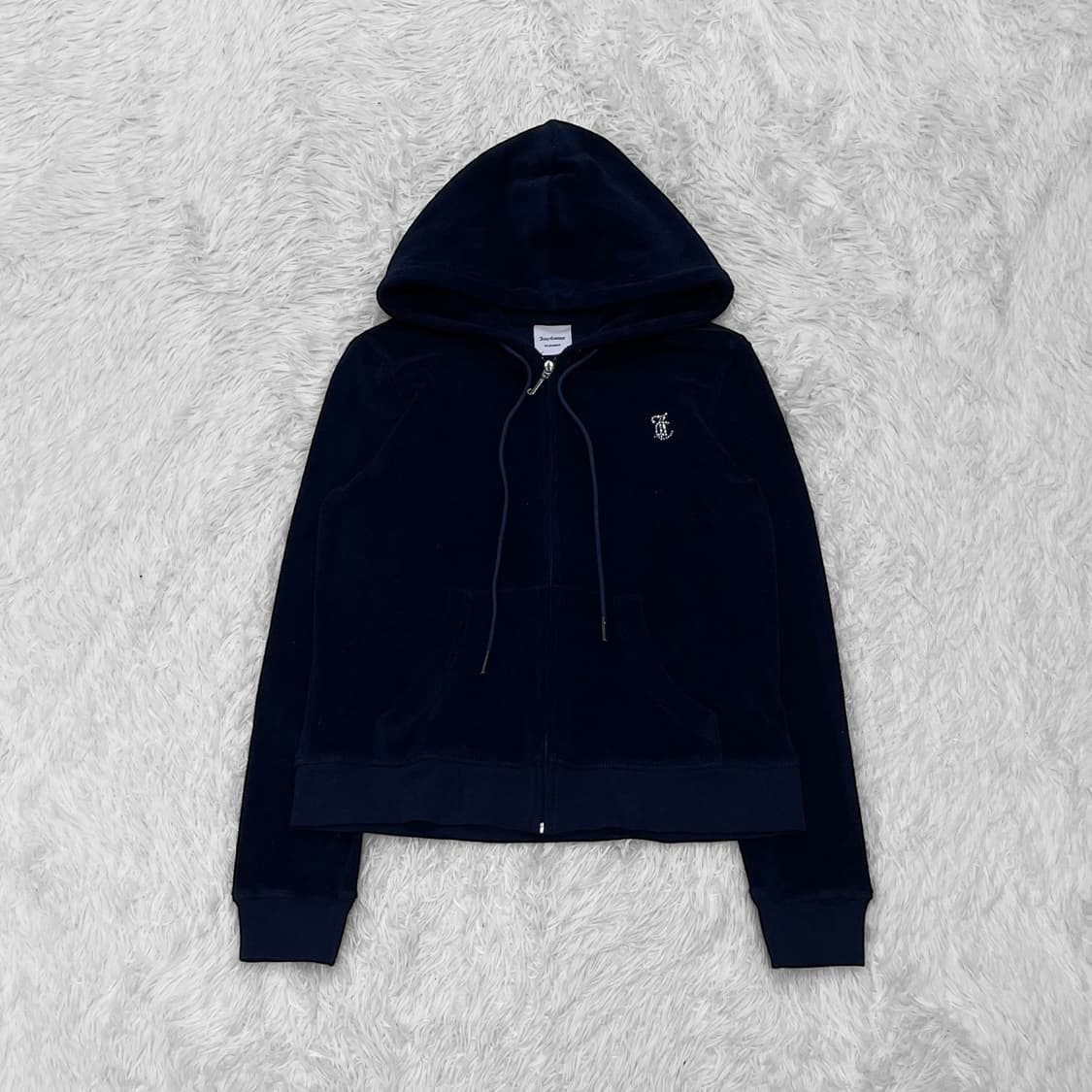 쥬시꾸띄르 벨벳 글리터 후드집업 네이비 상품이미지2