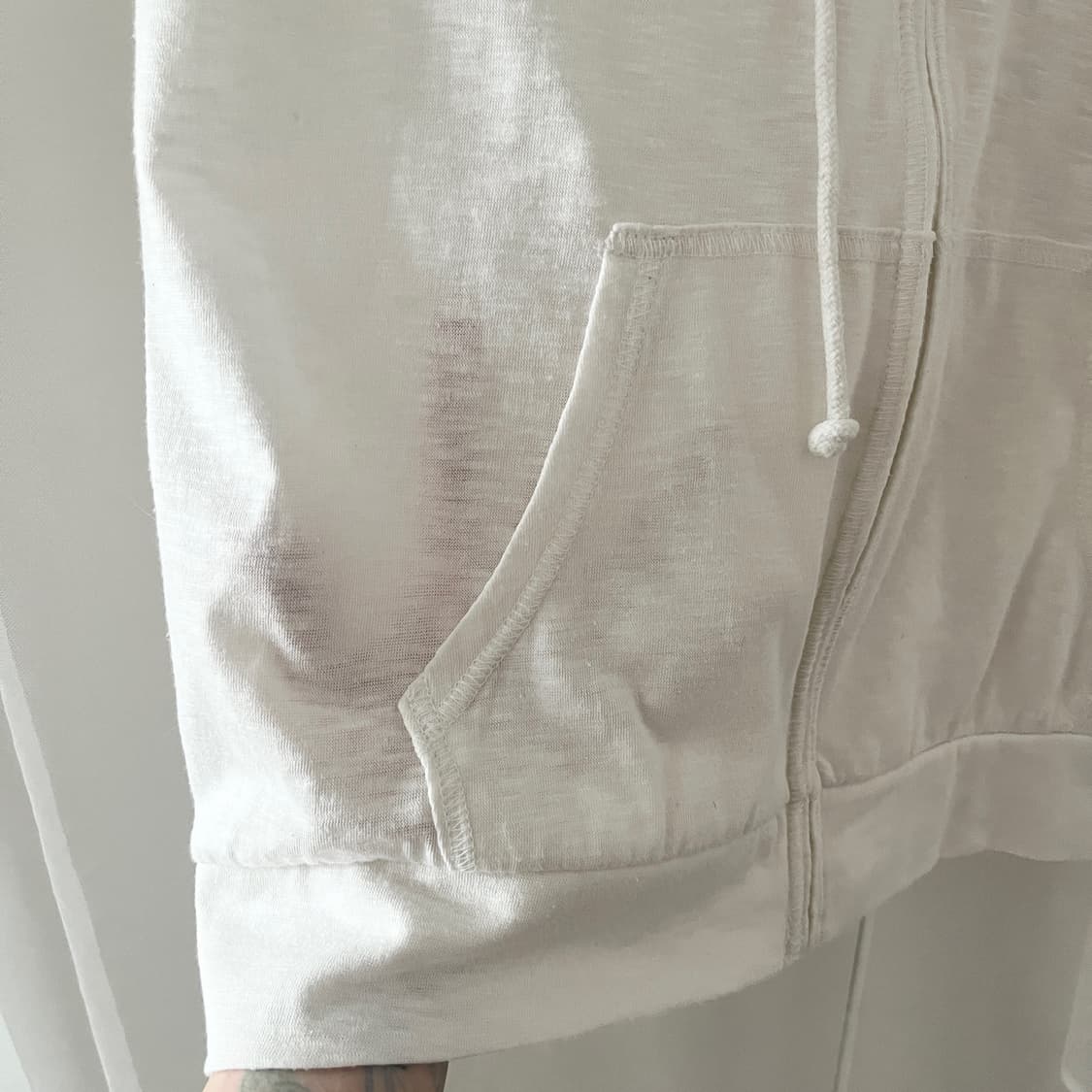 white lace half hood zip-up 상품이미지5