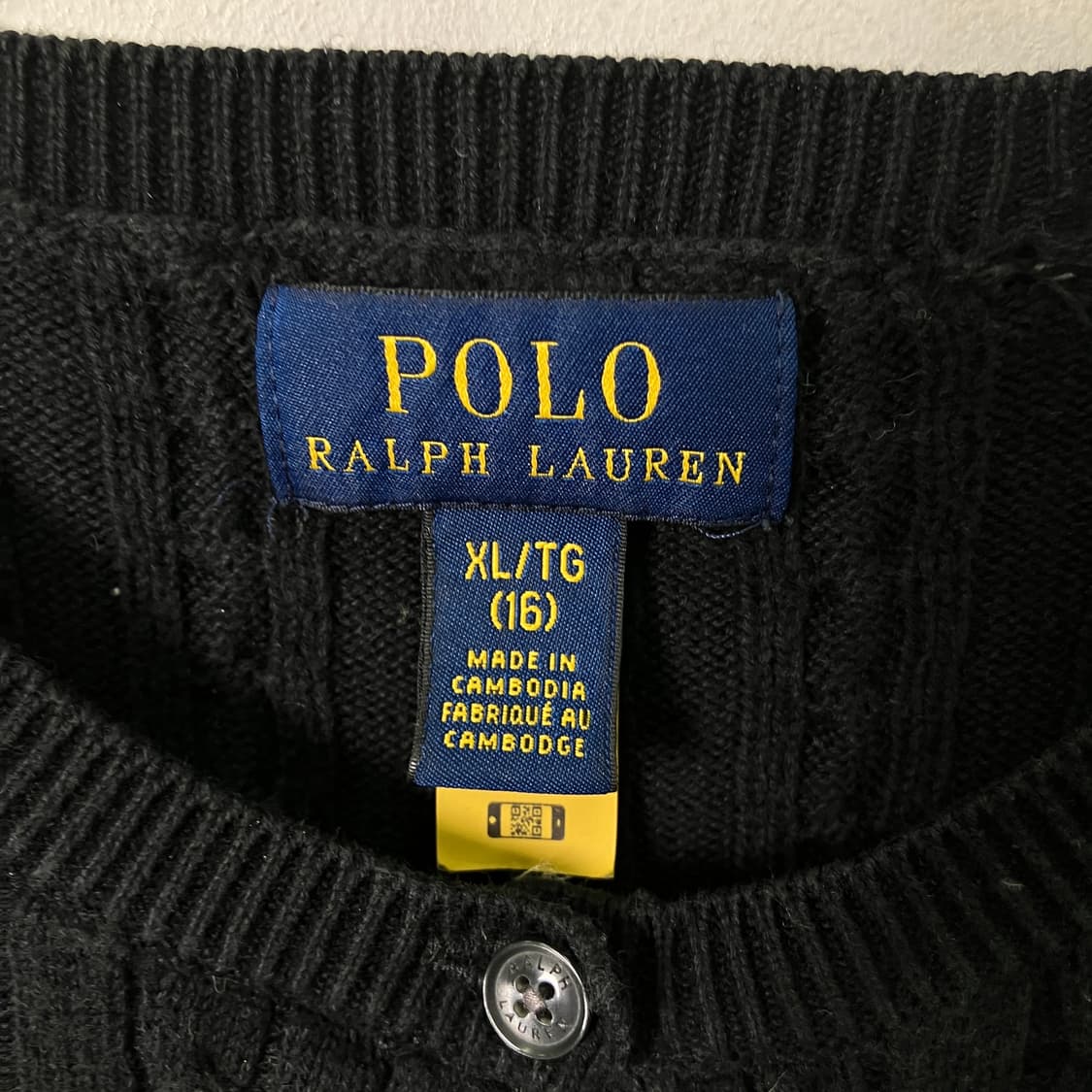 폴로 랄프로렌 케이블 니트 크롭 가디건 XL 상품이미지3