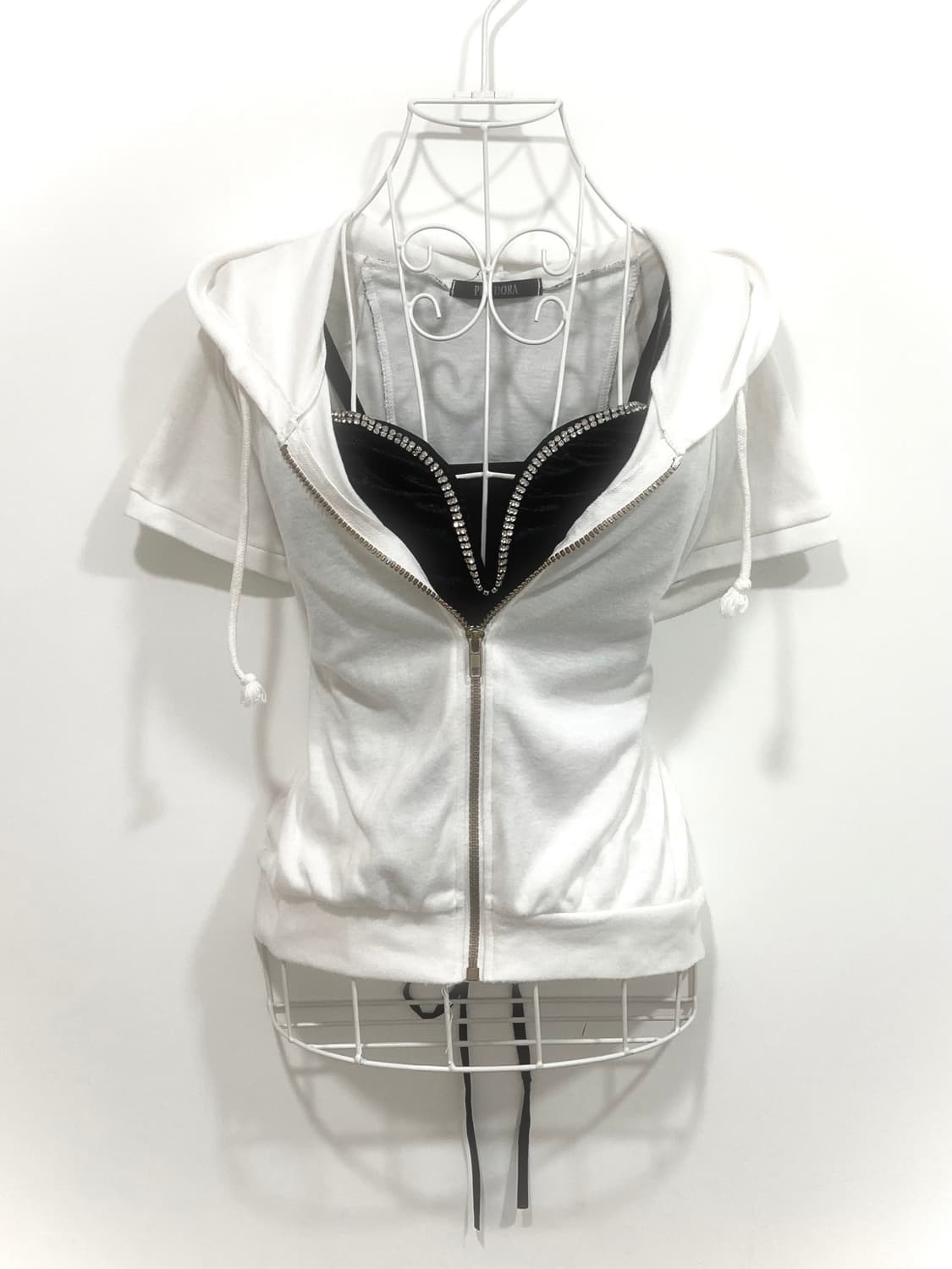 crochet lace-up hooded zip-up 상품이미지1