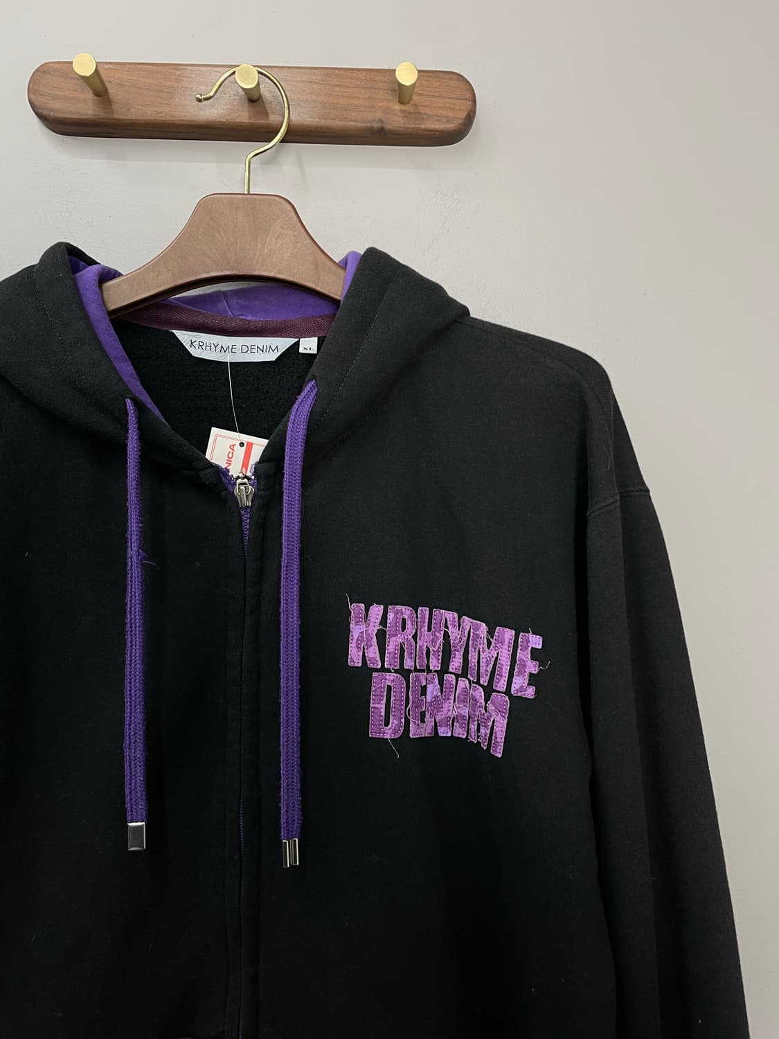 빈티지 퍼플로고 블랙 후드집업 H1739 상품이미지4
