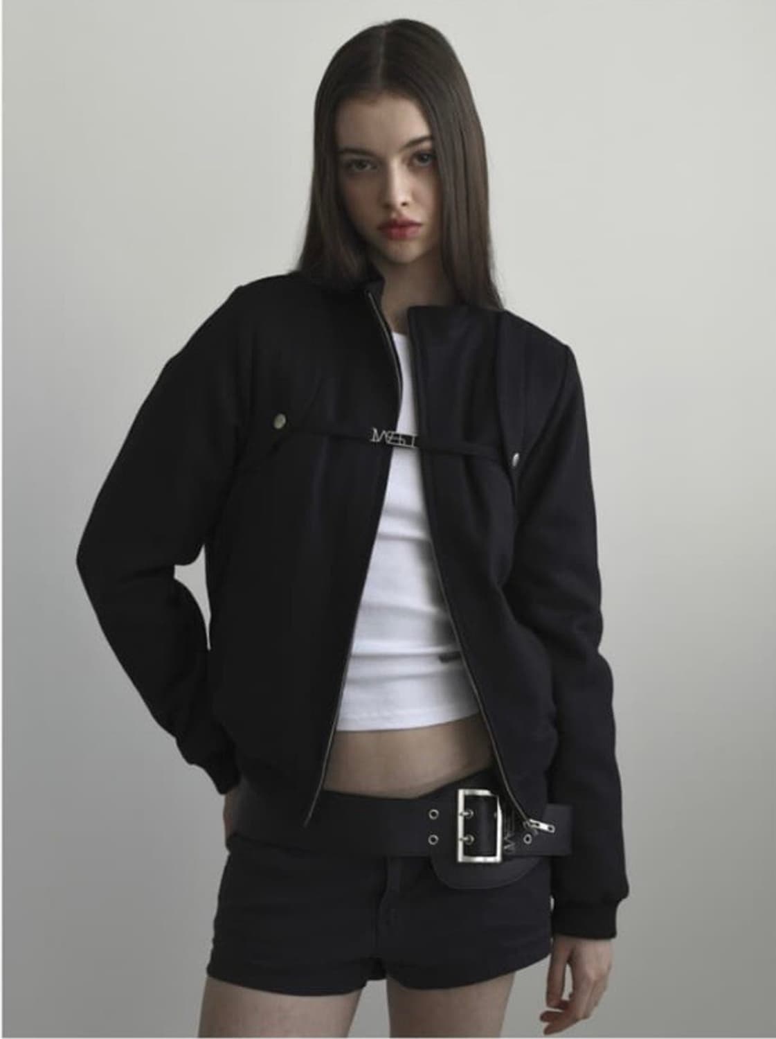 wsc아카이브 벨티드 봄버자켓 블랙 01 상품이미지2