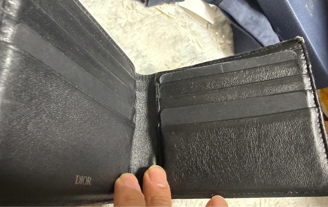 디올 오블리크 자카드 반지갑 베이지&블랙 상품이미지3