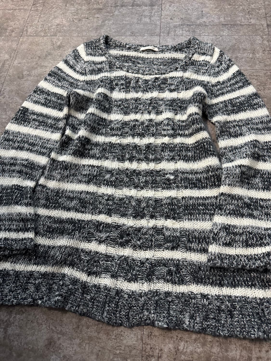 케이블 니트 원피스 프릴 이너 2pcs SET 상품이미지6