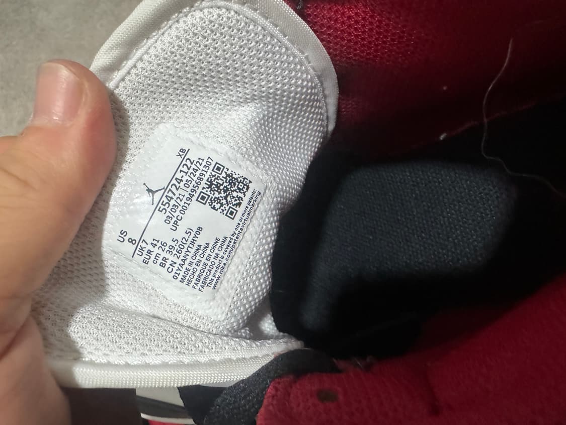 [260] 나이키 조던 1 미드 짐레드 블랙 화이트 상품이미지4