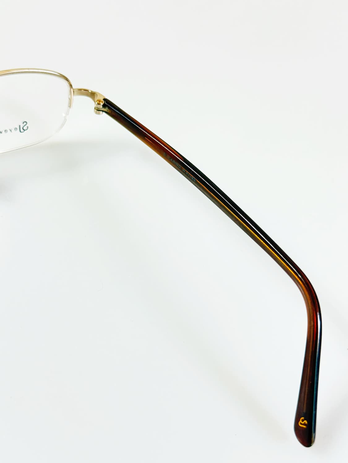 서전 SJ CARINO 골드 반무테 스퀘어 프레임 빈티지 안경 상품이미지6