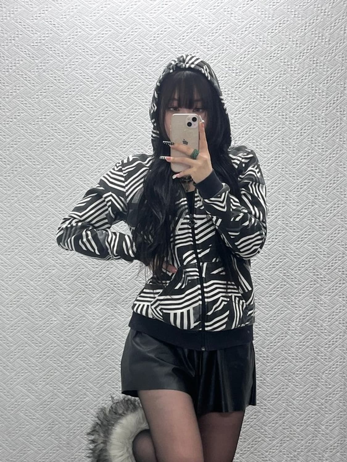 아디다스 스트릿 펑크 키치 기하학 패턴 져지 후드집업 90 C10215 상품이미지2