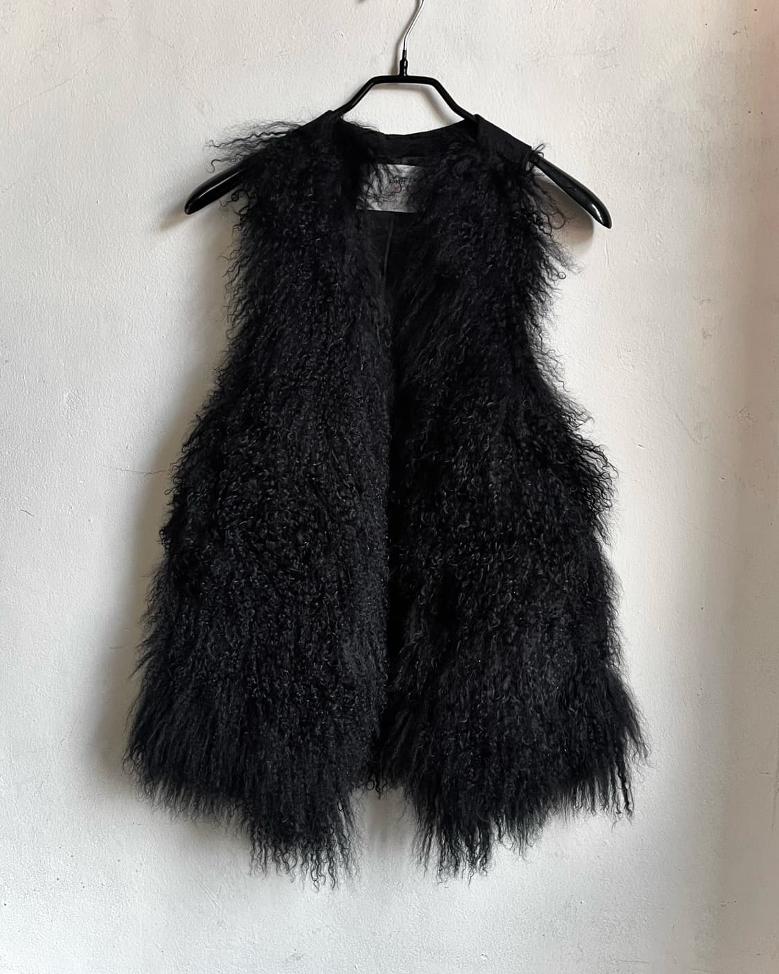 SNIDEL スナイデル Japan Black Long Fur Vest 상품이미지5