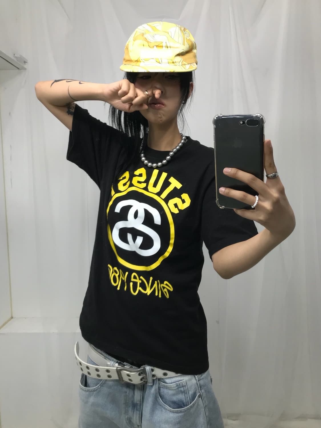 Stussy Yellow Logo T-shirt 상품이미지6