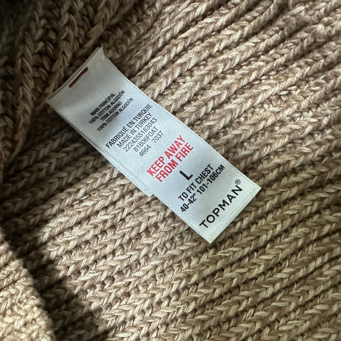 (L) 탑맨 니트 스웨터 브라운 견장 패치 상품이미지3