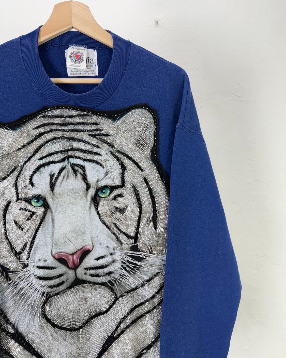 아이얼 마피아 블루 화이트 타이거 이매진 스털링 스웻 셔츠 상품이미지3
