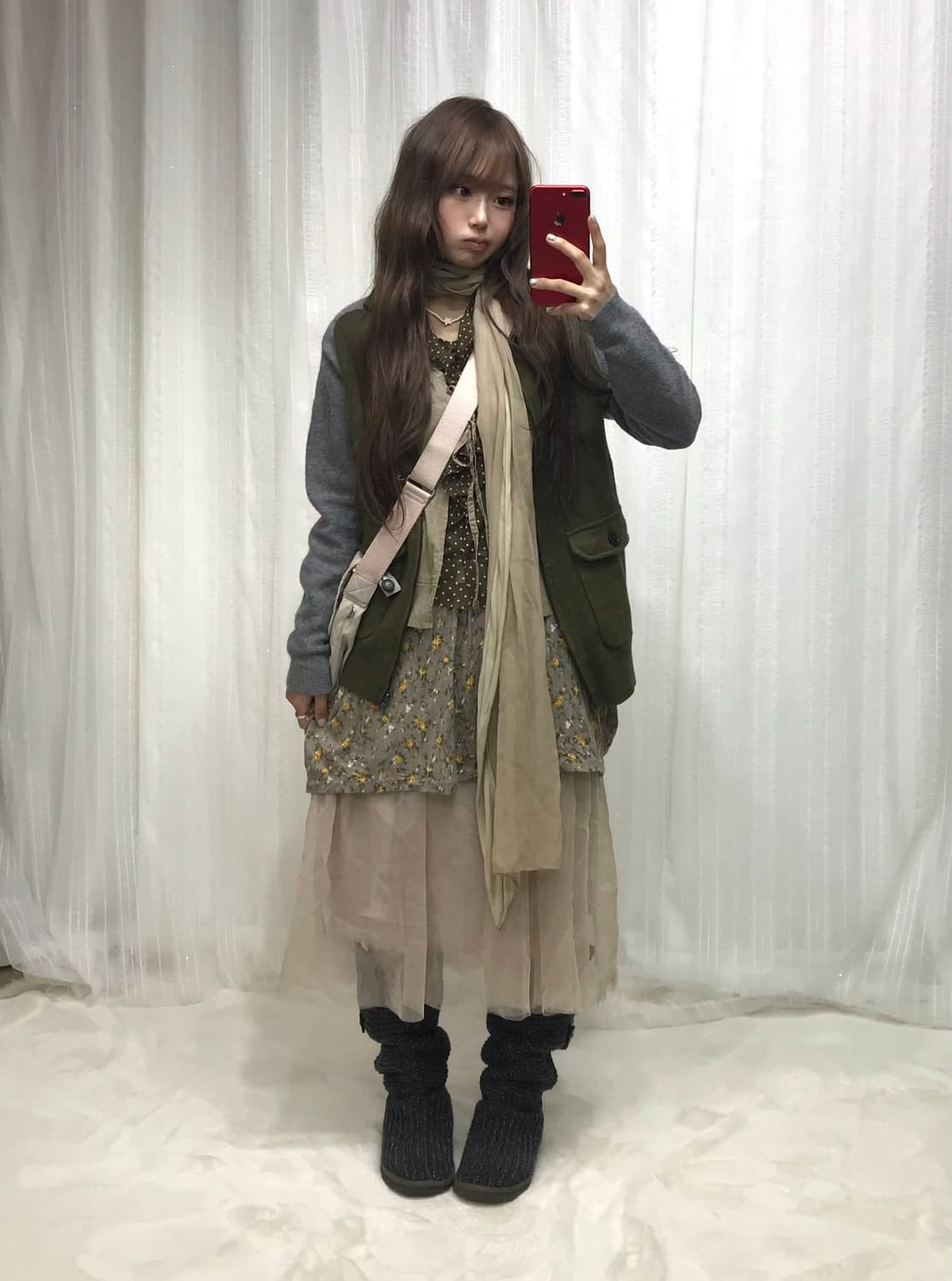 데일리 카키 하구미 잔꽃 타미힐피거 집업 코디세트 상품이미지1