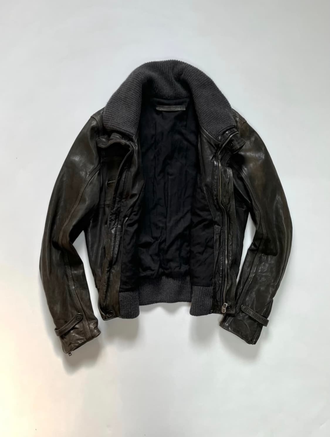 살바토레 산토로 축융 램스킨 레더 자켓 상품이미지5