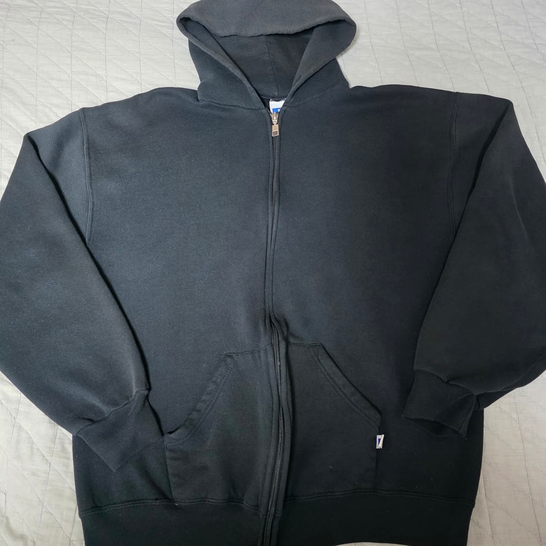 [L] 90s 빈티지 러셀 애슬레틱 후드집업 블랙 ver. 나이스 컨디션 상품이미지1