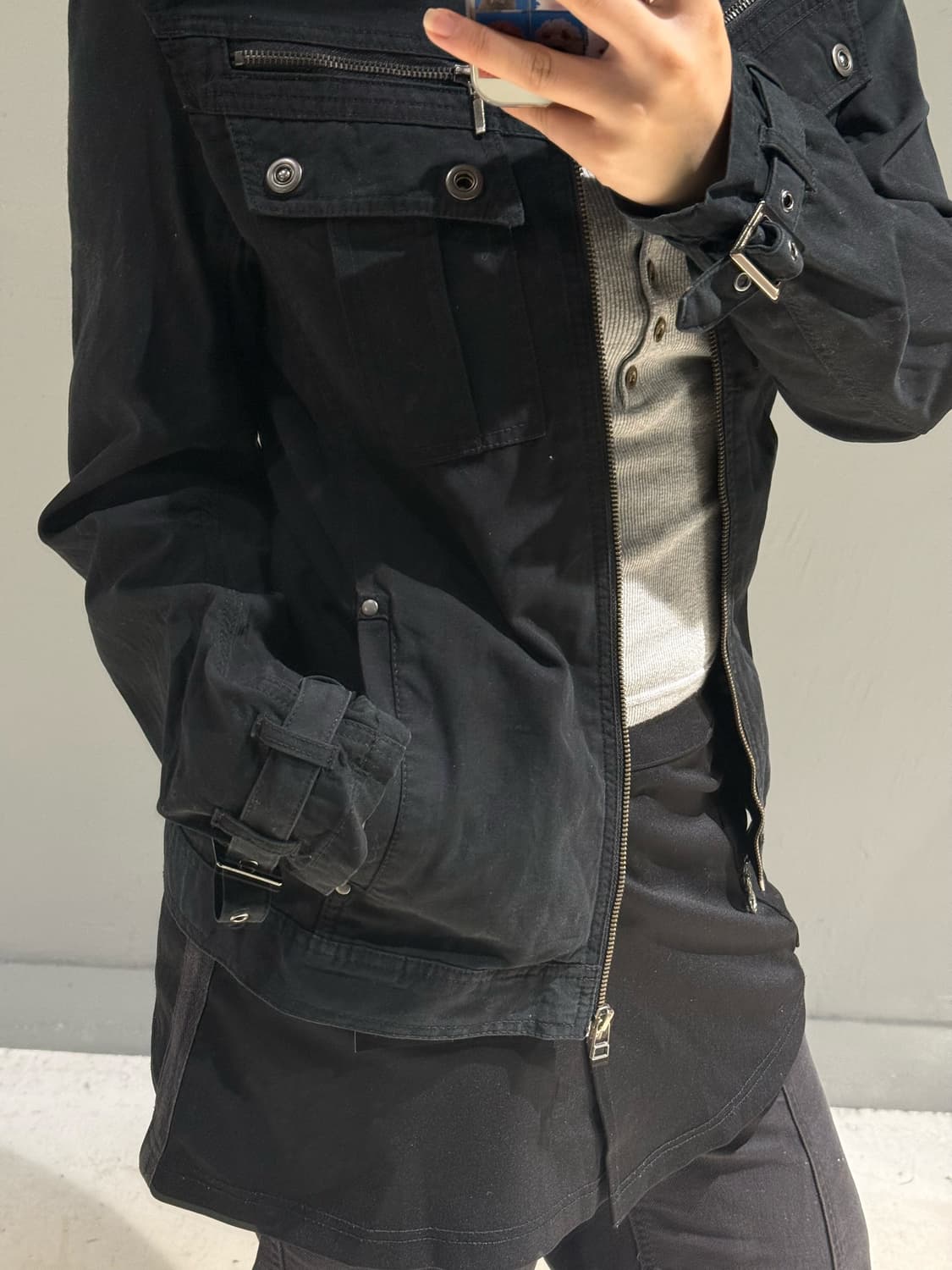 2-buckle detail zipper pocket jacket 상품이미지6