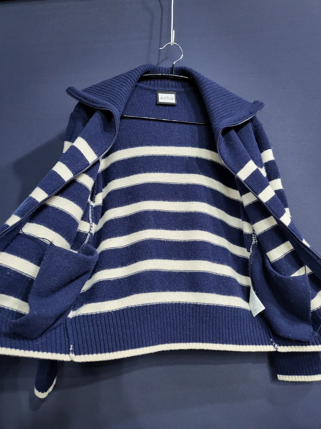 스트라이프 집업 가디건 상품이미지5
