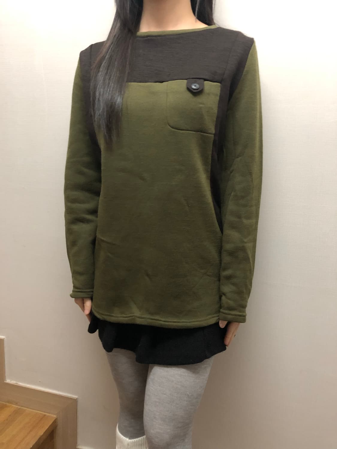 빈티지 카키 브라운 탑 상품이미지2