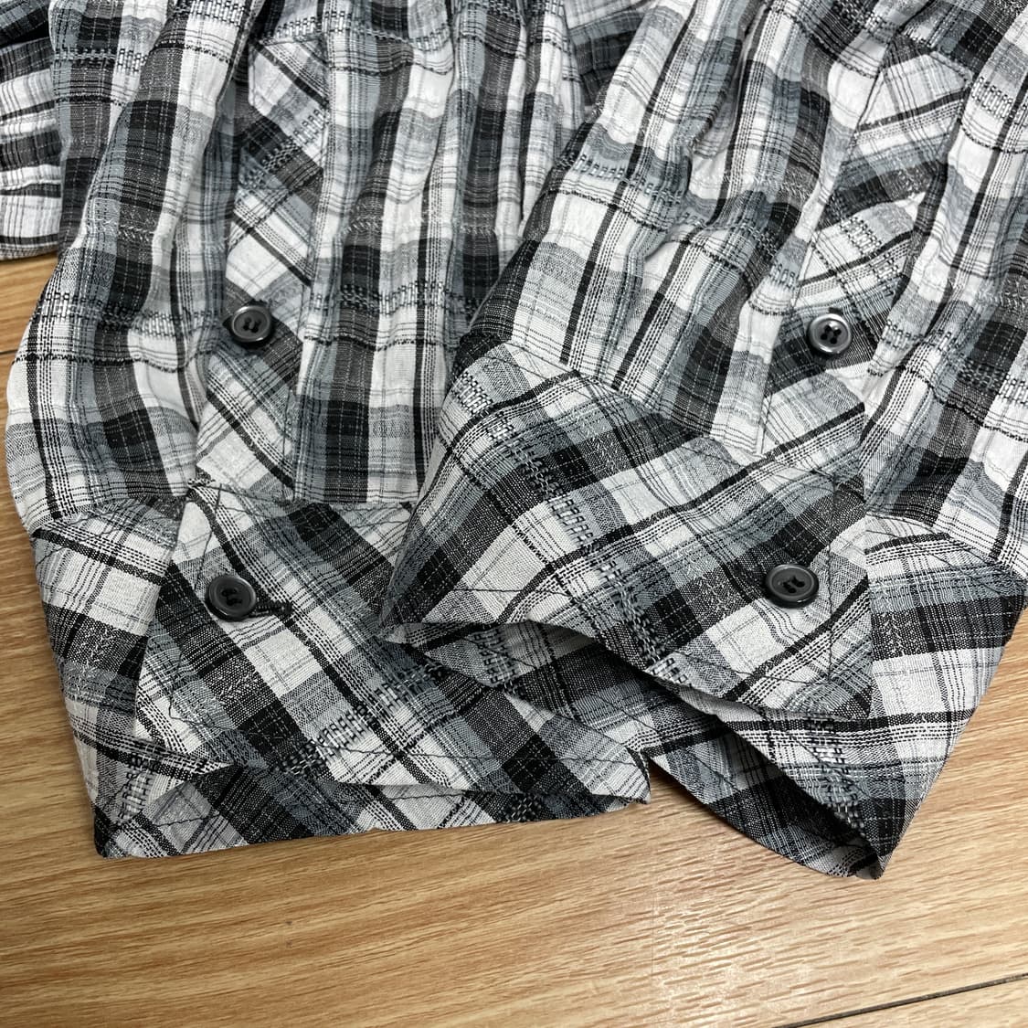 언더마이카 체크 셔츠 블루 블랙(2사이즈) 상품이미지5