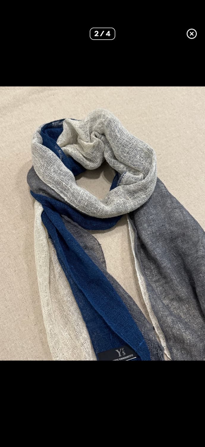 요지야마모토 린넨 레이어드 머플러 상품이미지2
