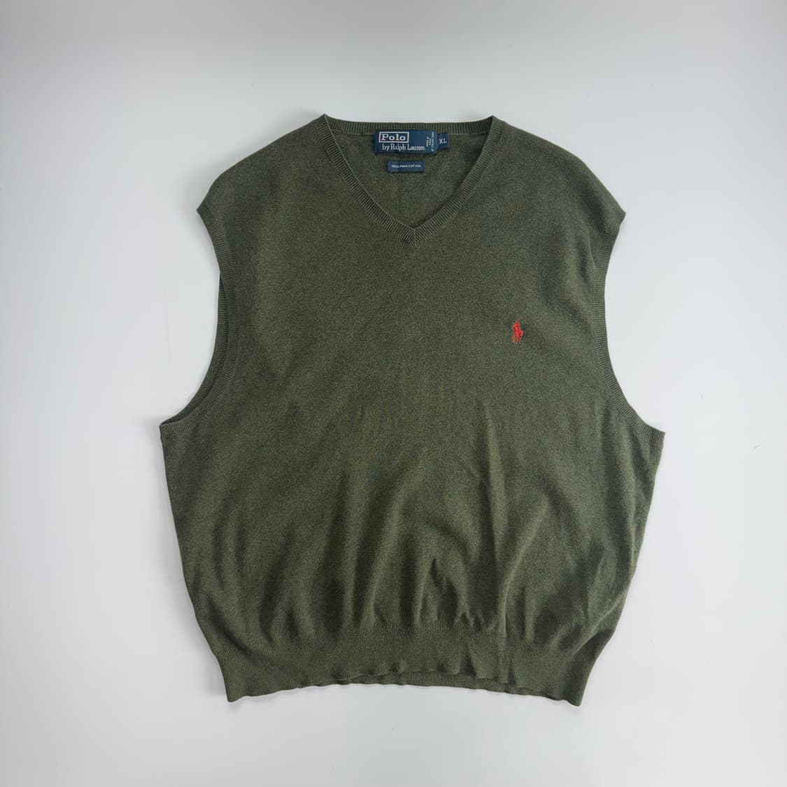 Polo 오렌지 포니 카키 니트 베스트 상품이미지3