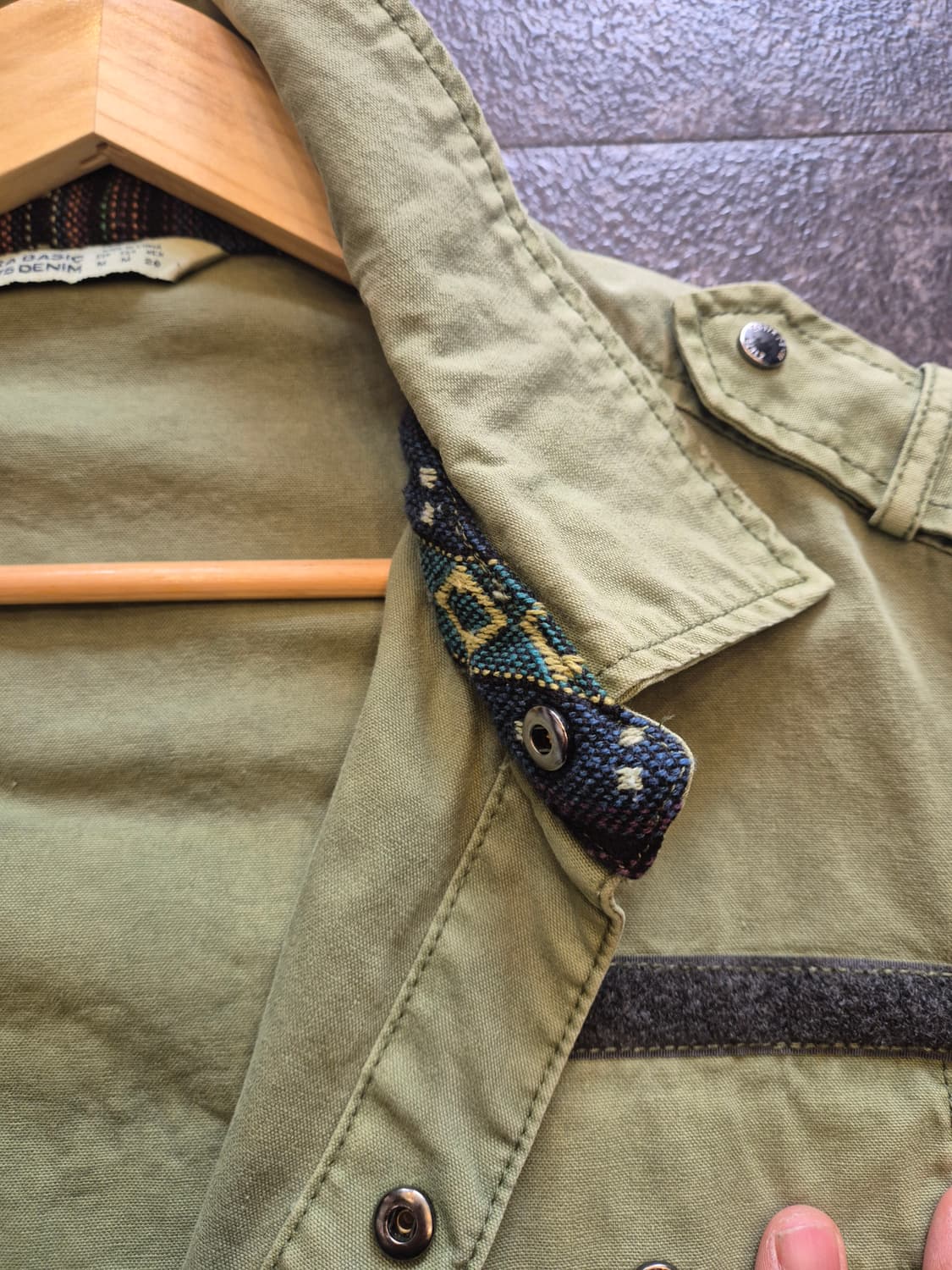 자라 베이직 밀리터리 유틸리티 올리브 그린 재킷 M 상품이미지4