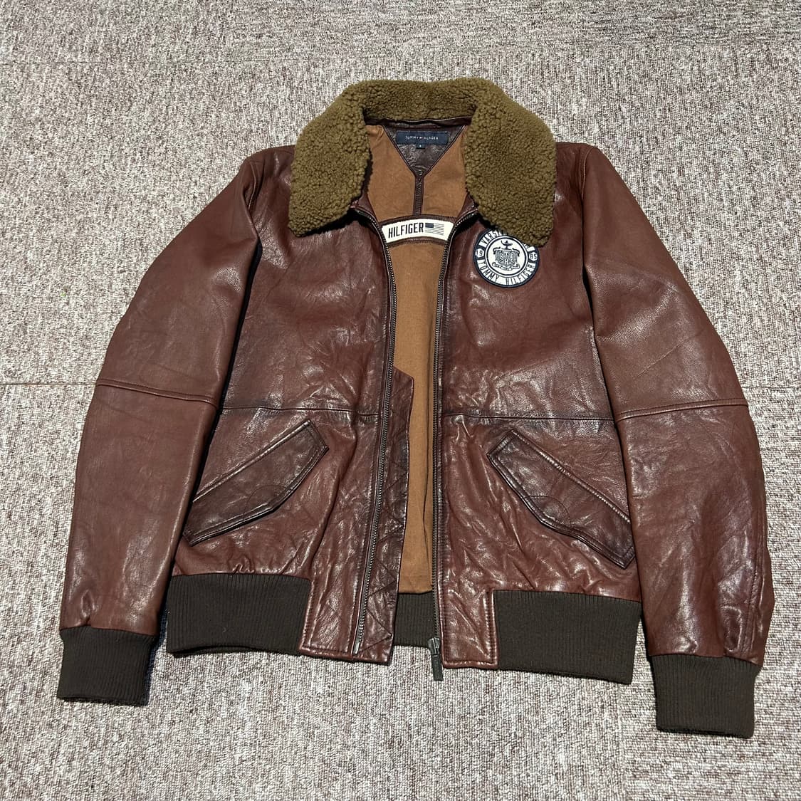 S) 타미힐피거 리얼레더 염소가죽 가죽자켓 레더자켓 상품이미지3
