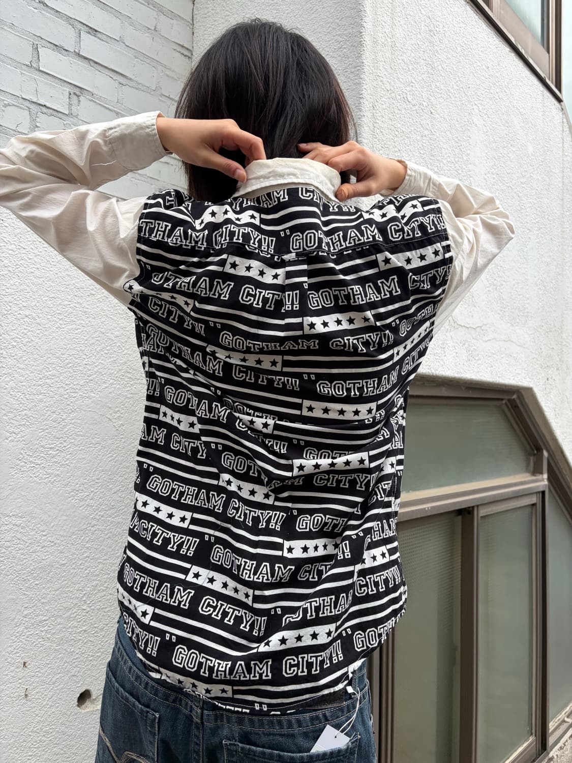 BROWNY 고담 시티 그래픽 레이어드 셔츠 L 상품이미지1