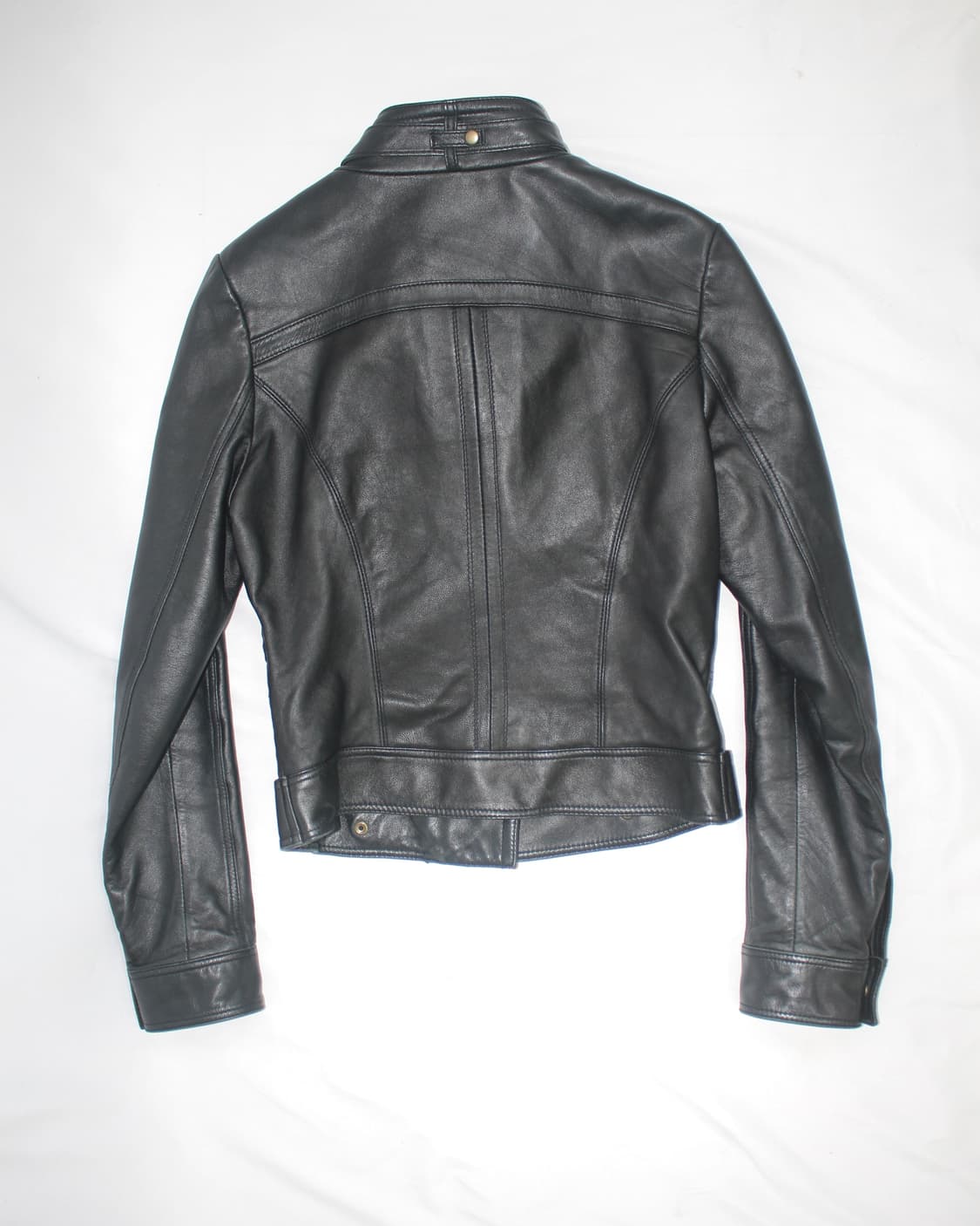 Leather skin-black diagonal lamb jacket 상품이미지5