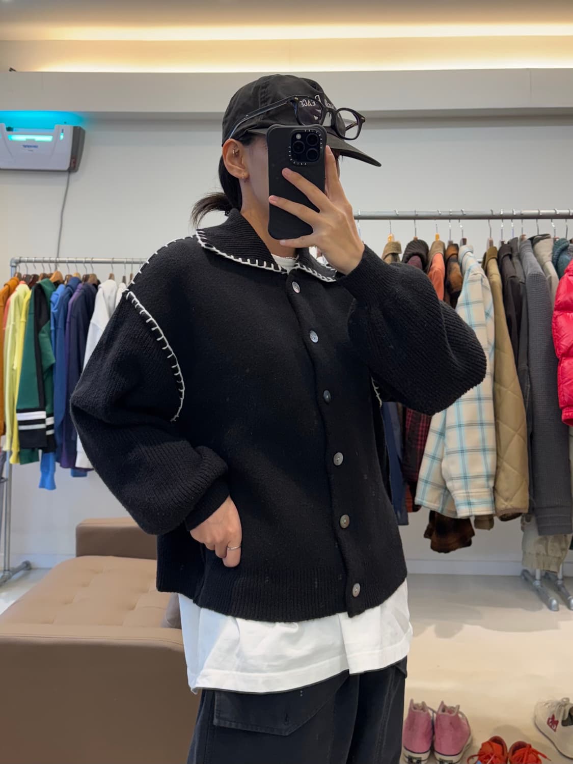 HARE 스티치 니트 가디건 상품이미지8