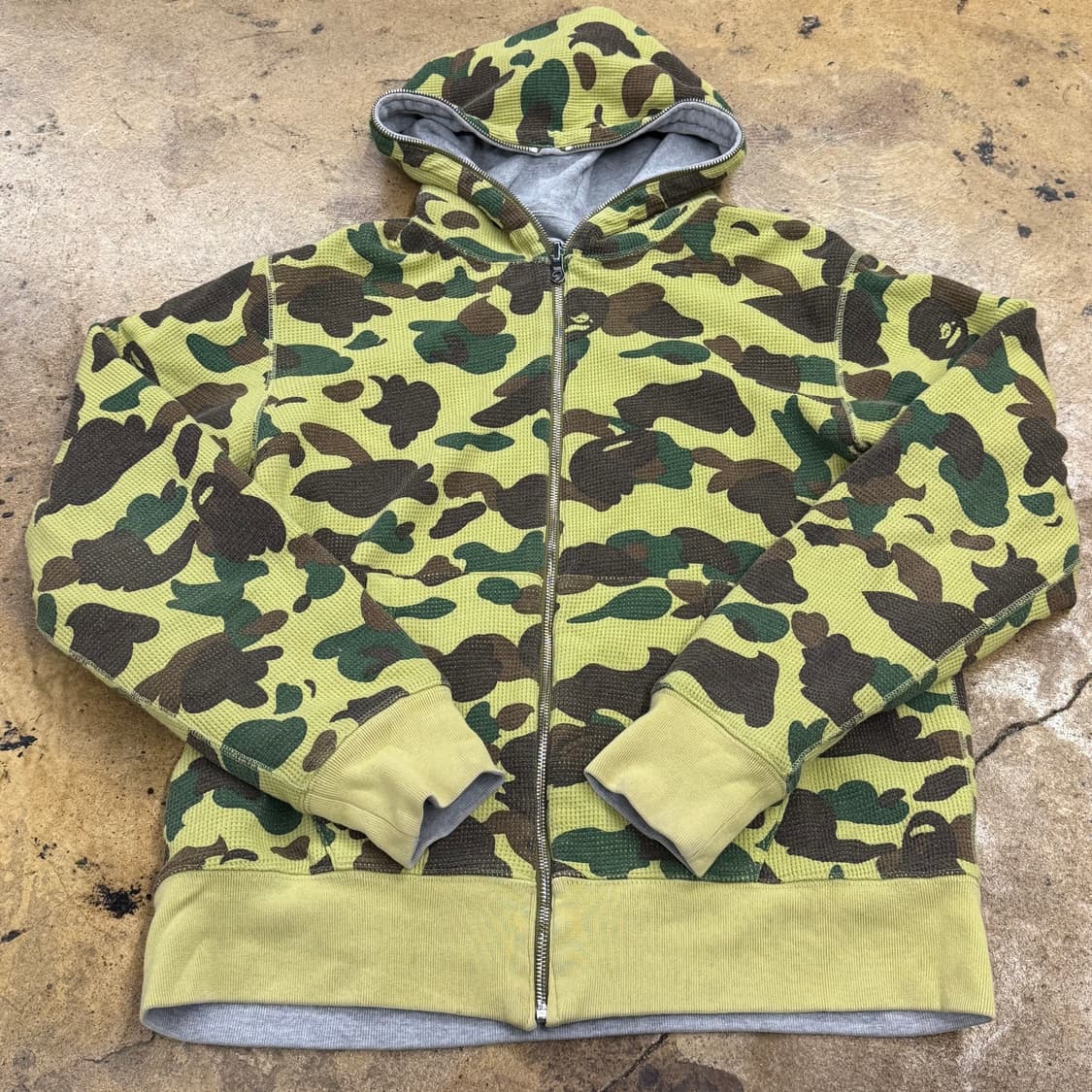 베이프 리버시블 양면 그레이 카모 밀리터리 풀 후드집업  상품이미지6