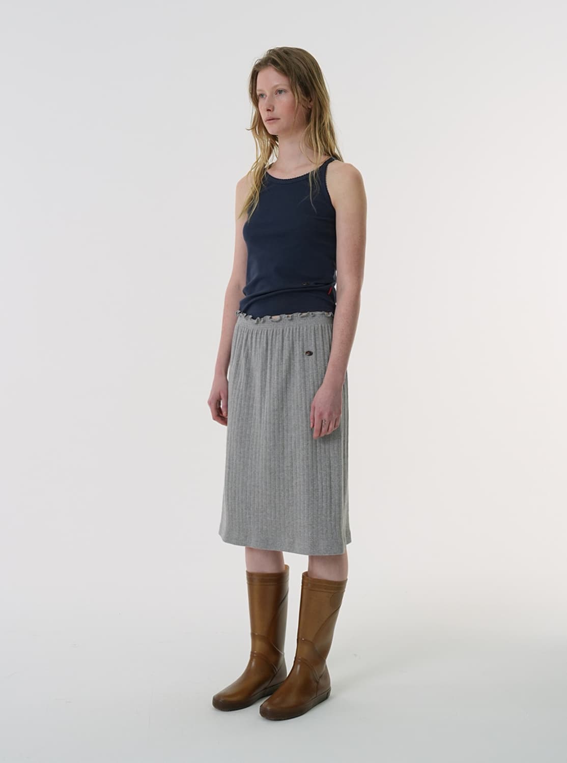 llldesignstudio 포인트텔 스모크 져지 스커트 상품이미지5