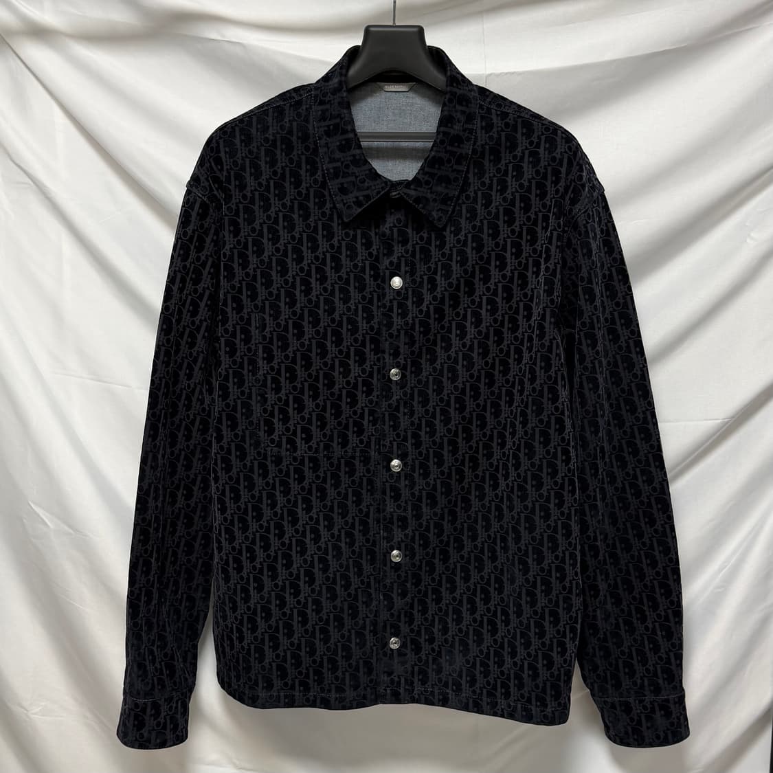 [S+급/50] 디올 오블리크 데님 셔츠 자켓 블랙 상품이미지1