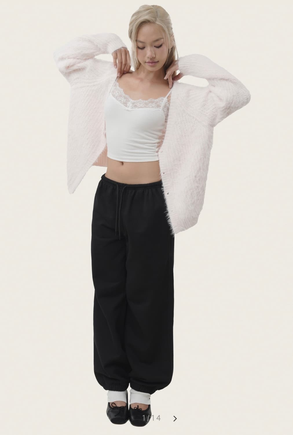 클리시어 kleesier 슈가플럼 헤어리 가디건 베이비 핑크 상품이미지5