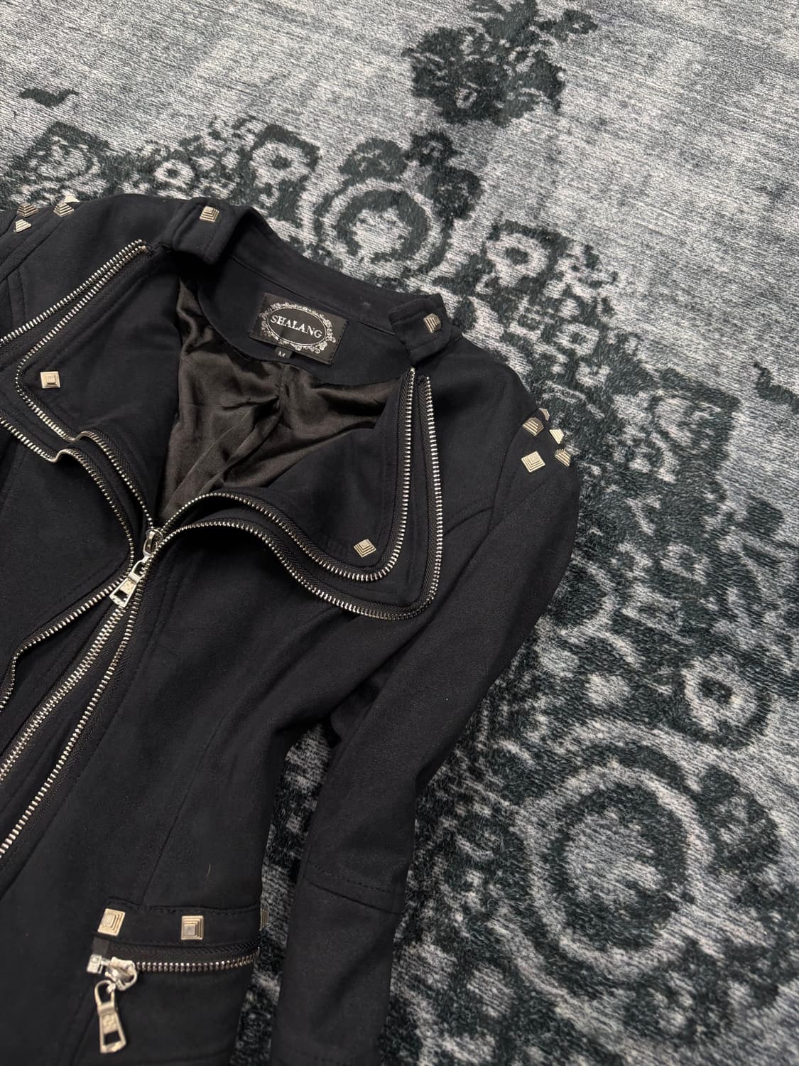 Shallang faux swede stud rider jacket 상품이미지4
