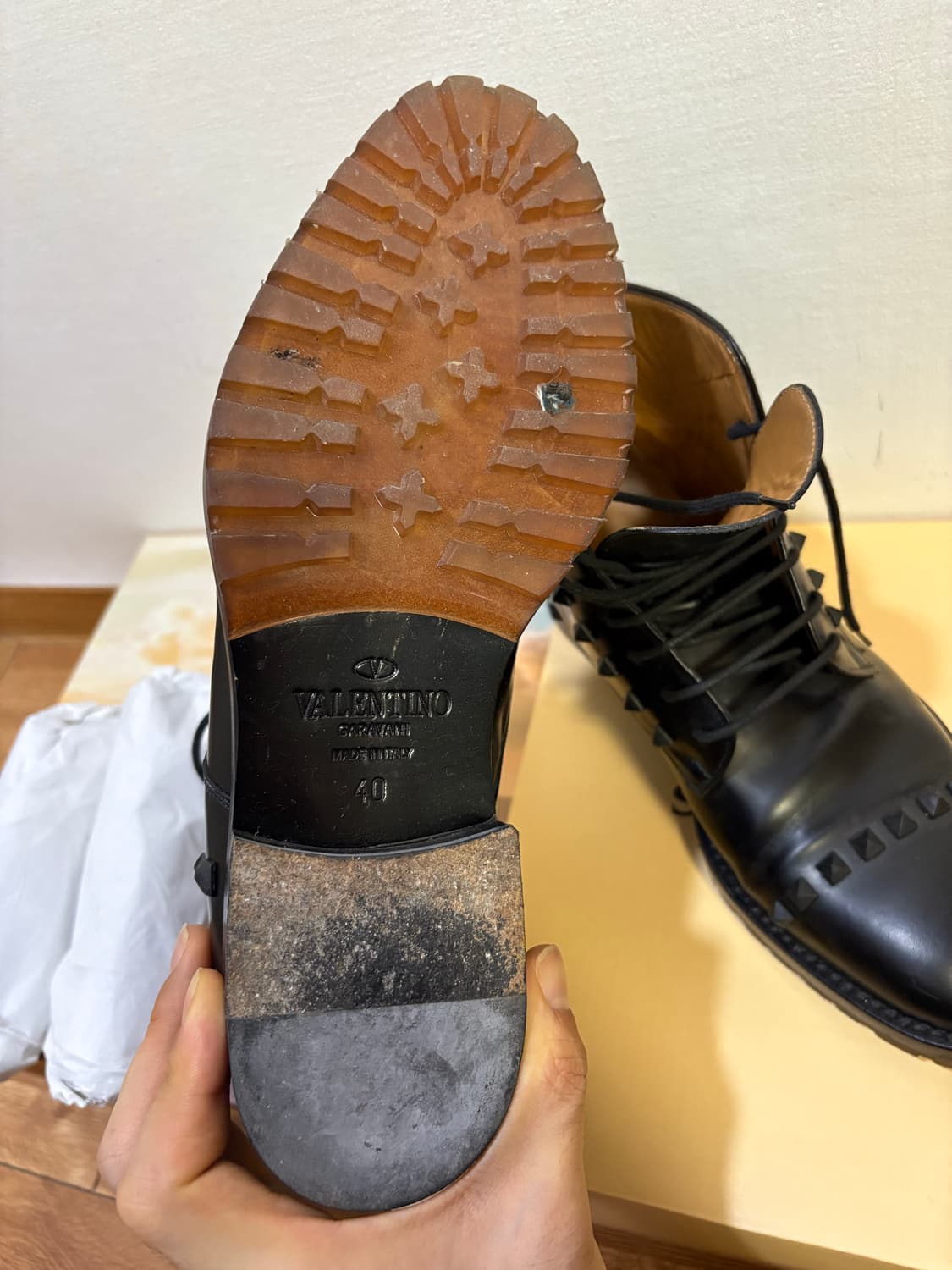 발렌티노 레더 스터드 부츠 상품이미지6