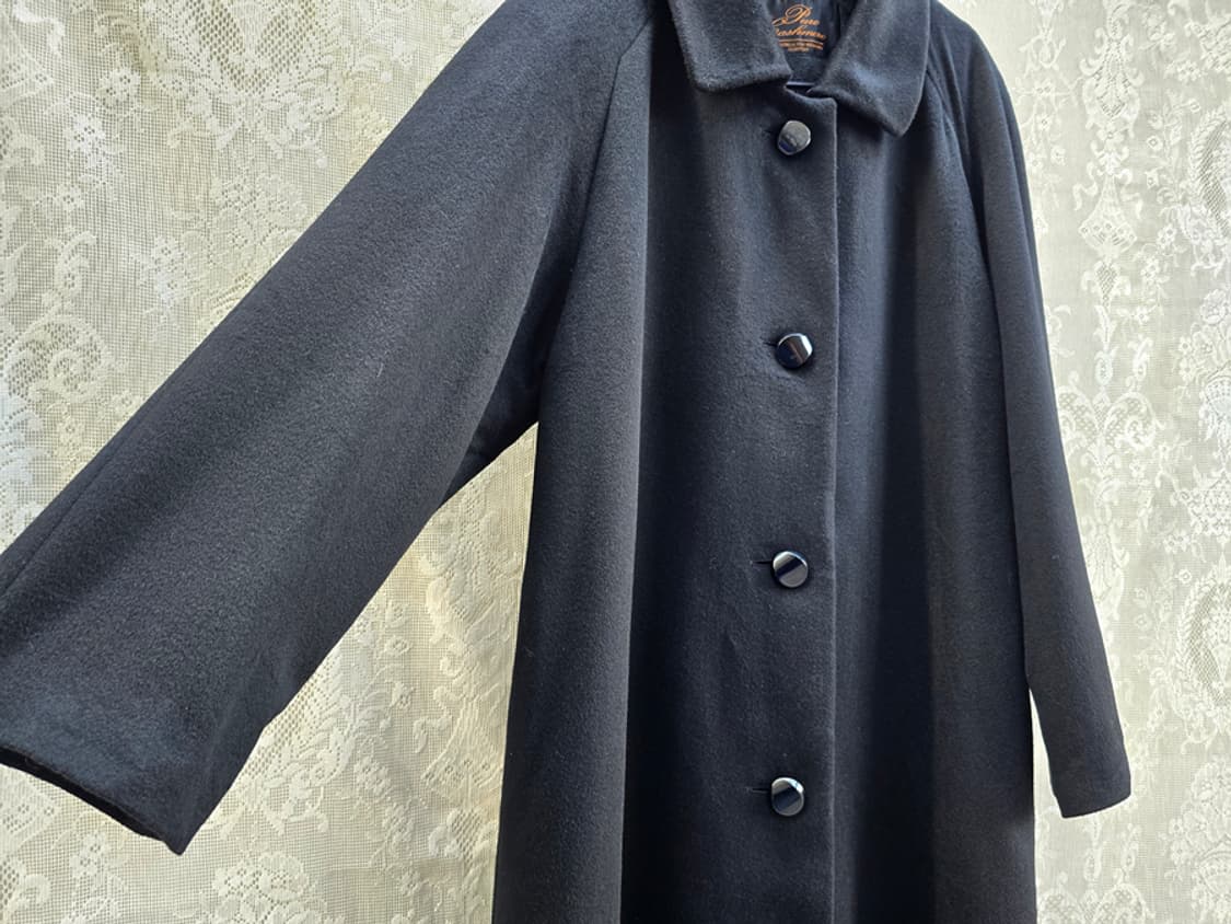 캐시미어 100% 블랙 싱글코트 상품이미지6