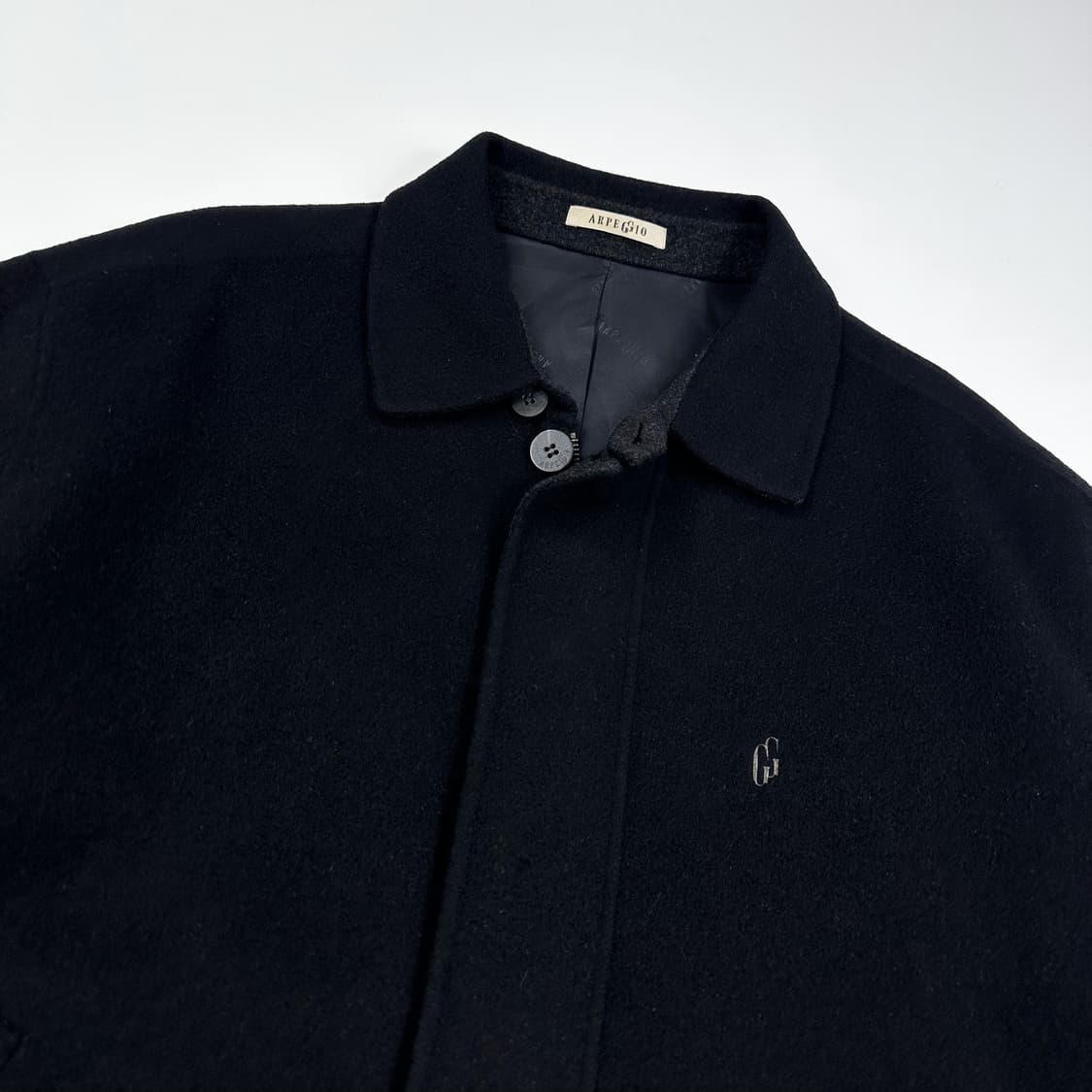 VTG 빈티지 올드 아카이브 울 모직 블루종 블랙 2XL 상품이미지3