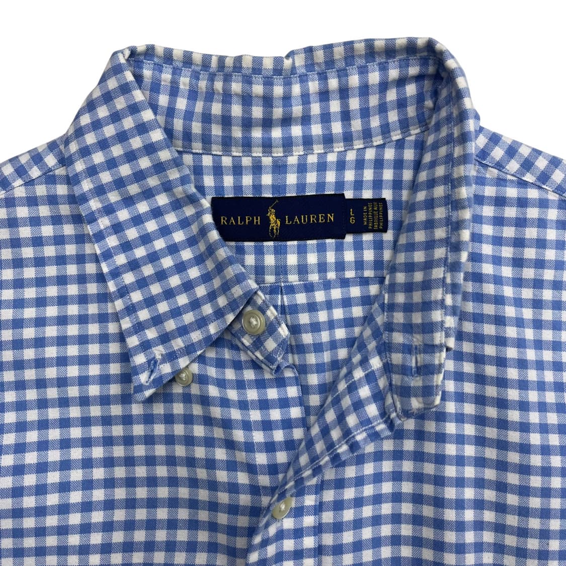 폴로 랄프로렌 옥스포드 소라 고방체크 셔츠 L 상품이미지5