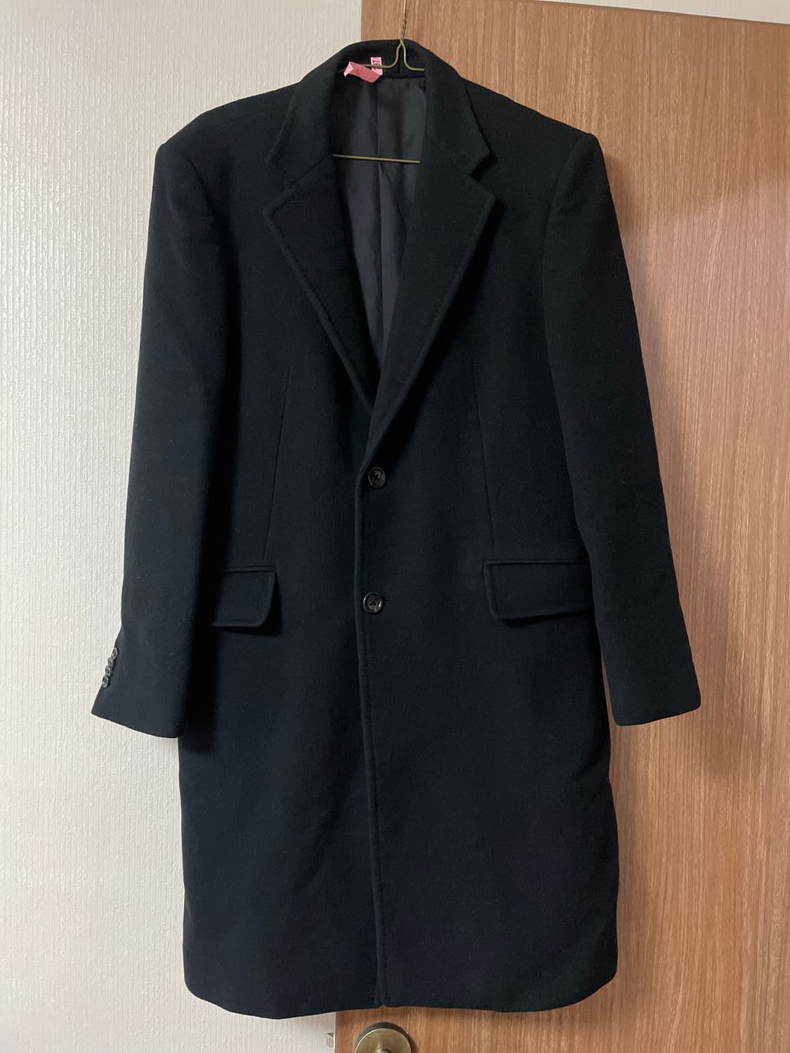 TIME HOMME 타임옴므 2버튼 울 롱코트 블랙(클리닝O) 상품이미지2