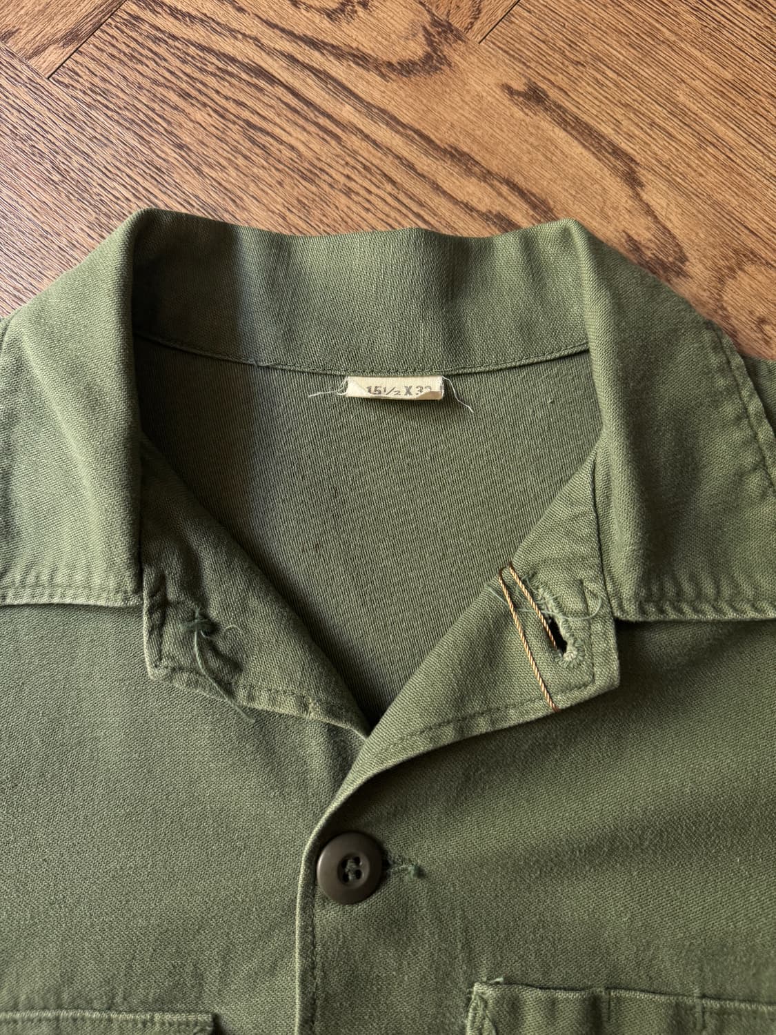 [M]60s 오리지널 U.S ARMY OG-107 더티워싱 밀리터리 셔츠 상품이미지2