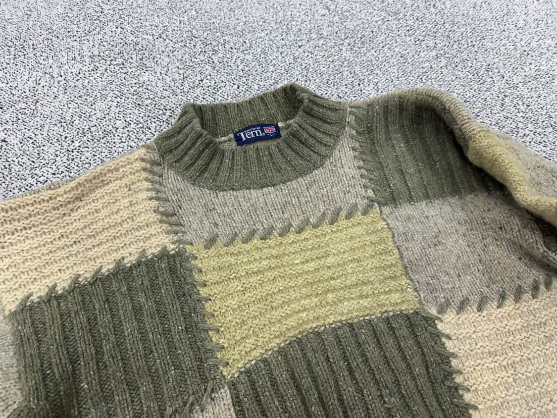 빈티지 패치워크 울스웨터 상품이미지2