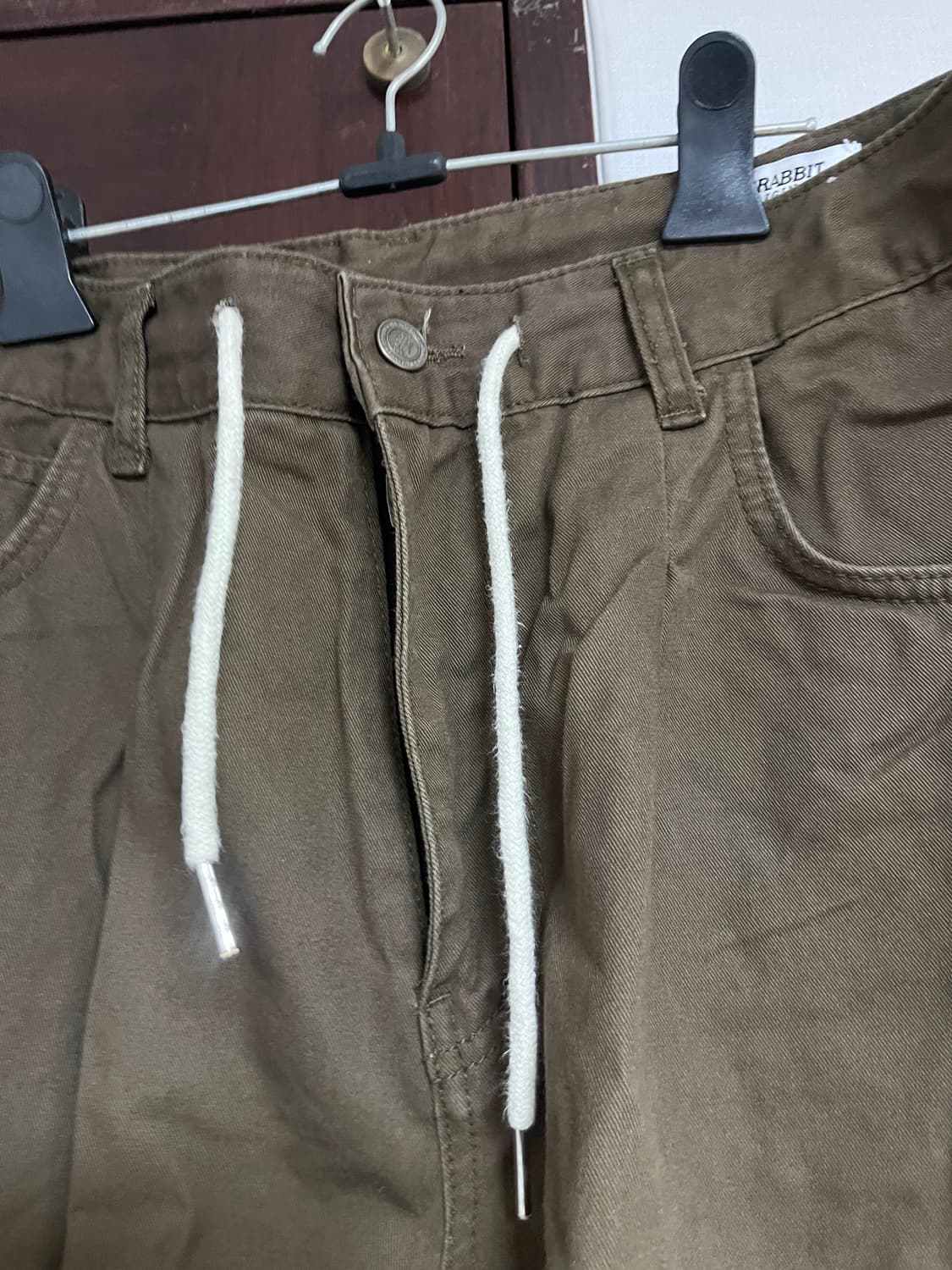 비에스레빗 미드90 배기 코튼 팬츠 다크 카키 상품이미지4