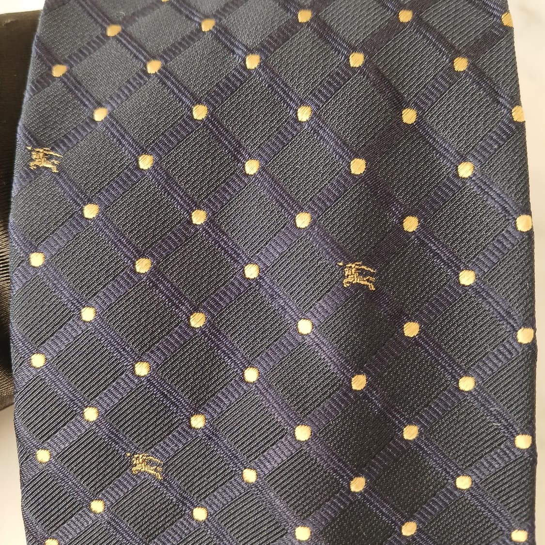 버버리 실크 기마사 자수 체크 넥타이 9.6cm A+등급 A19059
 상품이미지8