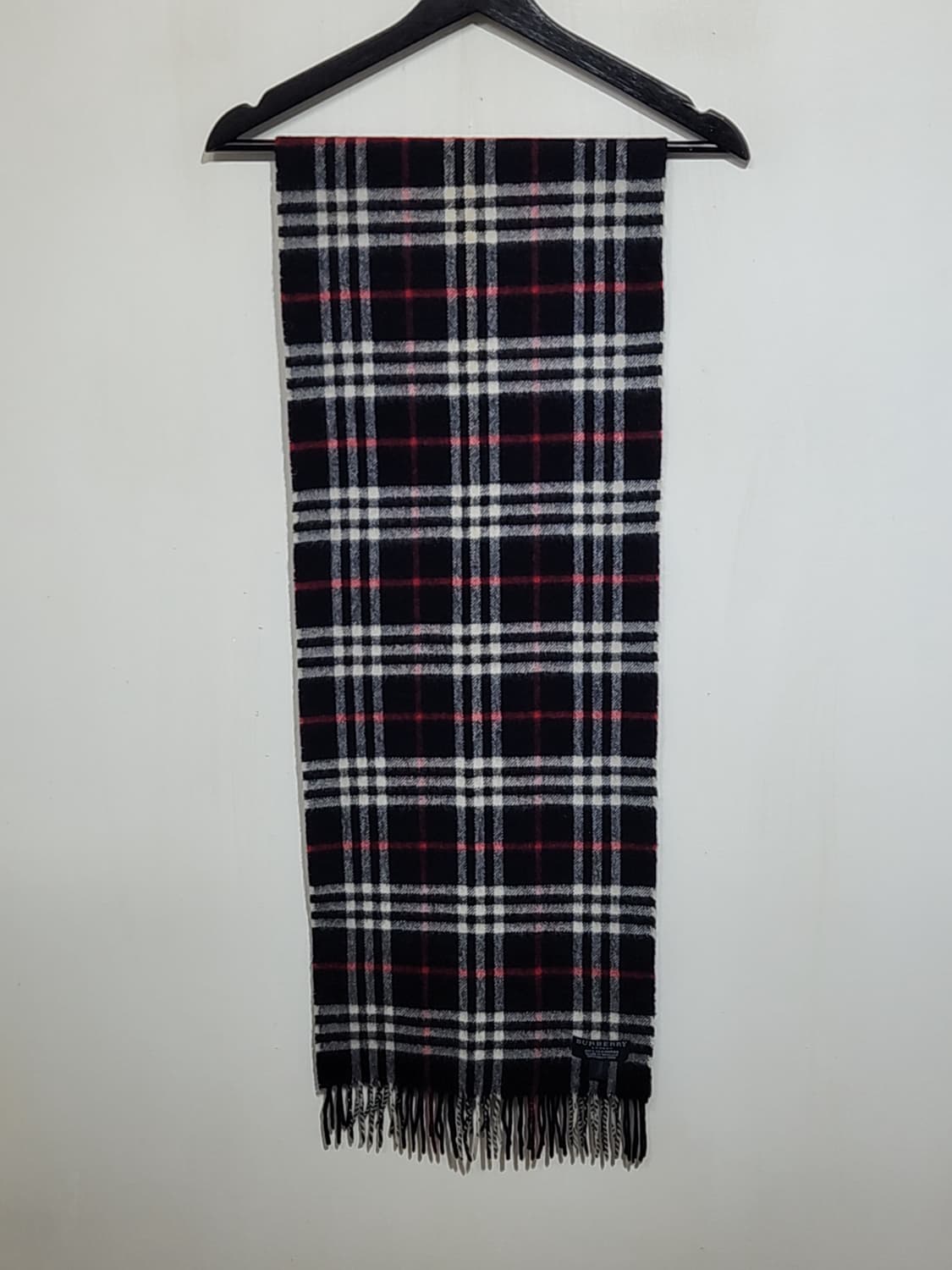 (정품) 버버리 캐시미어 머플러 체크 목도리 네이비  상품이미지1