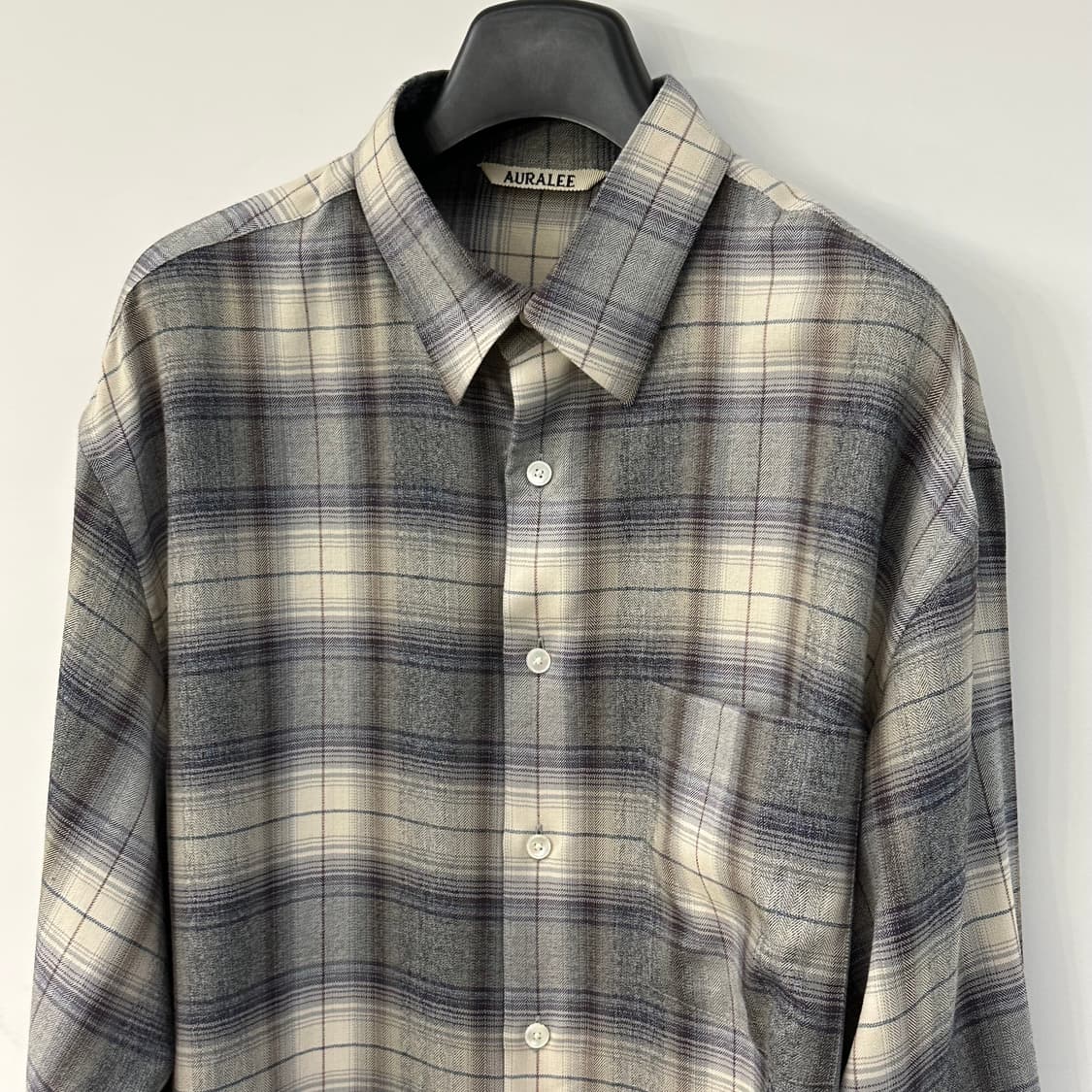 오라리 울 체크 셔츠 23시즌  상품이미지2