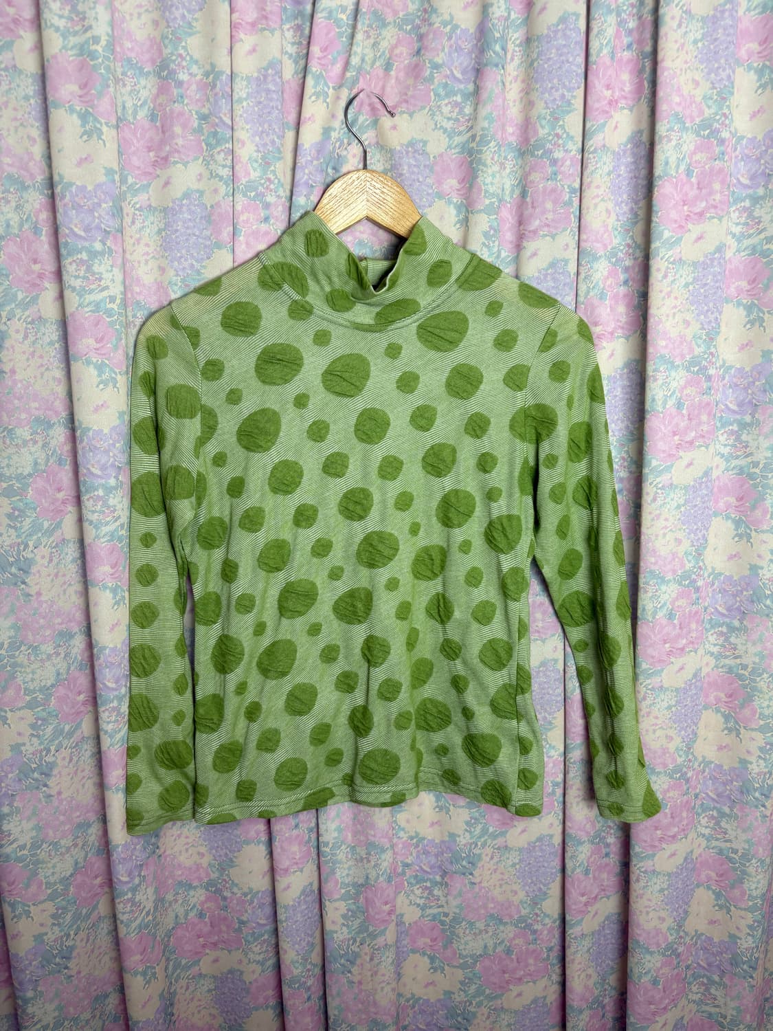 연두 도트 목폴라 티셔츠  상품이미지6