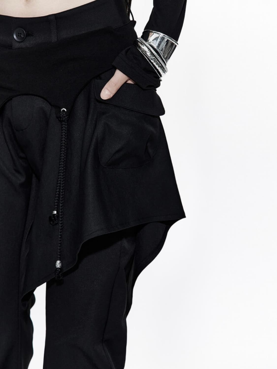 (택포) 카시코 레이어드 스트랩 팬츠 블랙 상품이미지4