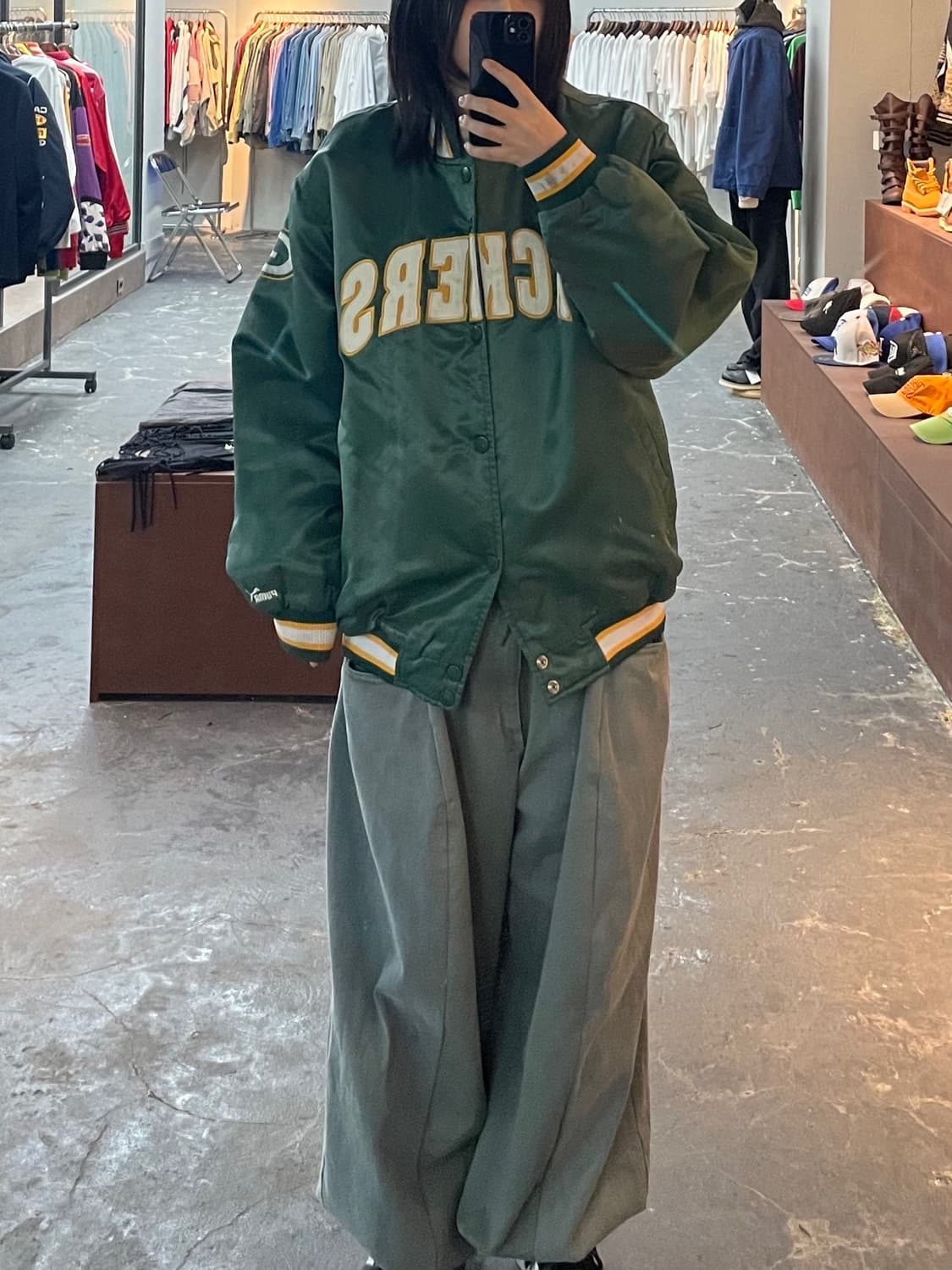 NFLx푸마 그린 바시티 자켓 H1144 상품이미지1