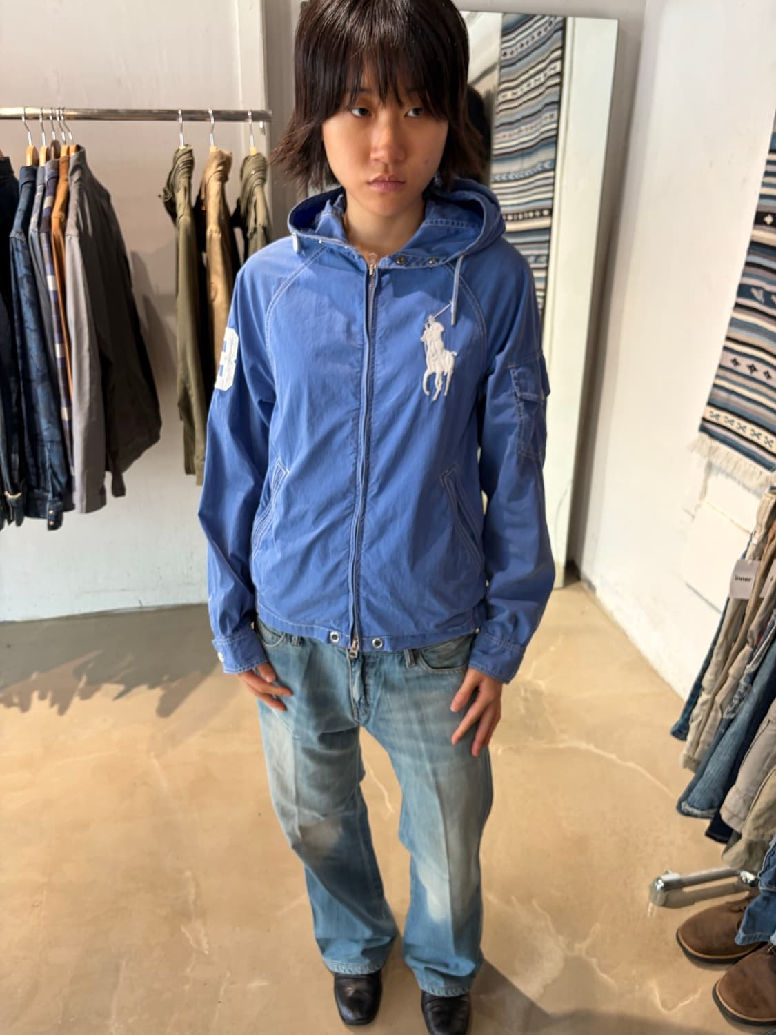 Polo Ralph Lauren 코튼 후드 윈드브레이커 S 상품이미지1